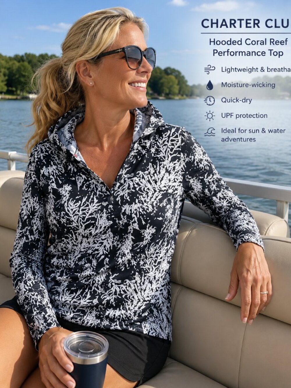Charter Club Quick Dry Performance Top NWOT